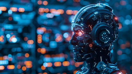 Aufkleber - Artificial intelligence and future technologies. Mixed media