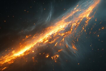 abstract cosmic flames with glowing nebula.