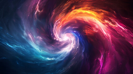 Poster - Colorful vortex energy, cosmic spiral waves, multicolor swirls explosion. Abstract futuristic digital background