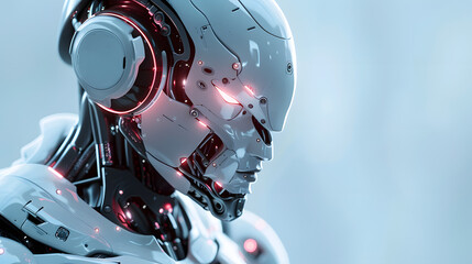 Aufkleber - Cybernetic artificial robot brain AI futuristic conceptual design, 3d render