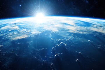 Wall Mural - sunrise over earth from space. (9)