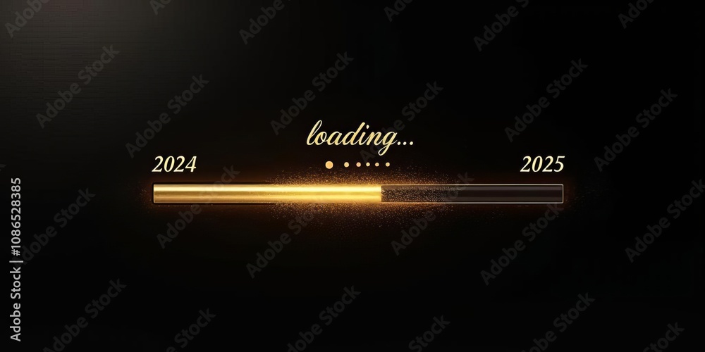 Loading Progress Bar 2024 to 2025 New Year Transition Digital Design ...
