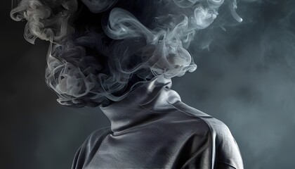 Aufkleber - Artistic expression of smoke and identity studio setting photography creative environment close-up view conceptual exploration