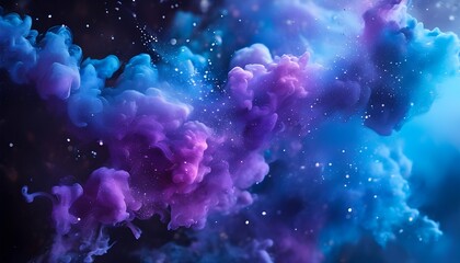 Aufkleber - Colorful swirling clouds of smoke abstract art studio digital artwork close-up view concept of creativity and imagination