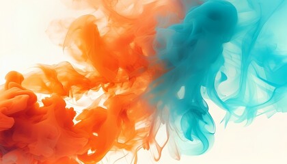 Poster - Dynamic abstract swirls of orange and blue digital art vibrant background creative space artistic exploration