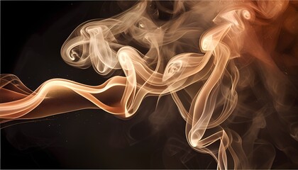 Poster - Flowing smoke patterns abstract art visual design dark background close-up view conceptual imagery for creative projects