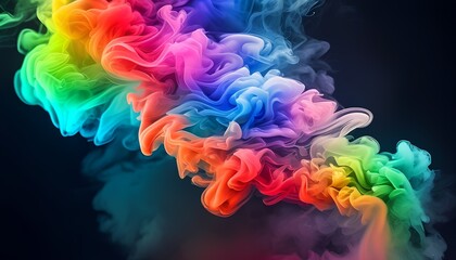 Poster - Colorful smoke swirls digital art abstract concept vibrant environment artistic viewpoint creativity and inspiration