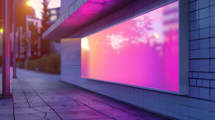 Poster - Holographic Billboard Mockup