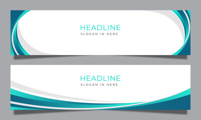Poster - Abstract Business modern wavy banner horizontal design decoration