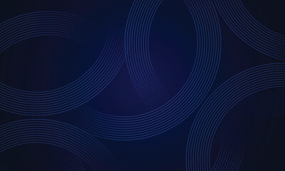 Poster - Abstract dark blue circle line banner background