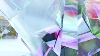Aufkleber - modern background with polygonal crystals. abstract 3d design of a geometric gem surface. diamond re