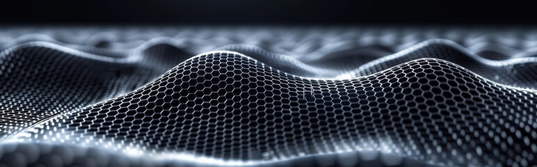 Poster - Abstract Hexagonal Grid Surface Wavy Pattern