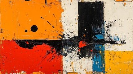 Poster - Dynamic Abstract Composition Featuring Bold Colors and Energetic Brushstrokes, Perfect for Artistic and Modern Design Projects