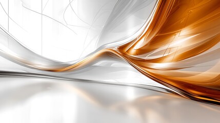 Poster - Abstract dynamic composition featuring overlapping translucent waves in warm and cool tones, creating a harmonious flow and depth in a modern design style.