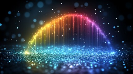 Poster - Bright Dynamic Explosion of Colors Against a Dark Background Creating a Mesmerizing Visual Experience with Sparkling Light Effects