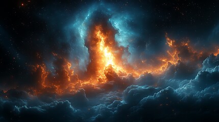 Poster - Mesmerizing Artwork that Combines Iridescent Colors with Stunning Cosmic Elements to Create an Otherworldly Experience for Art Lovers and Enthusiasts