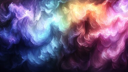 Poster - Abstract Minimalist Design Featuring Gradients with Fluid Swirls and Vibrant Colors in a Dreamlike Composition for Creative Backgrounds