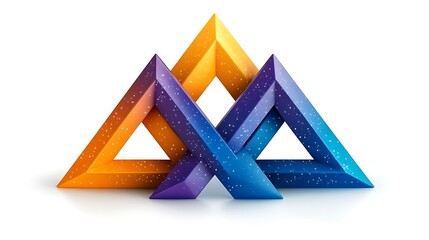Poster - Abstract Composition of Layered Triangles in Bold Contrasting Colors, Showcasing a Play of Light and Shadow with a Vibrant Aesthetic Appeal