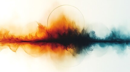 Poster - Striking Digital Artwork Showcasing Overlapping Waves of Color in Abstract Representation of Sound and Emotion for Creative Projects