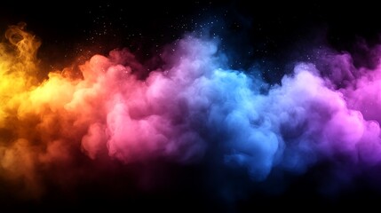 Poster - Chaotic Abstract Canvas with Textured Brush Strokes in Vibrant Colors of Orange, Pink, Blue and Purple, Capturing Fluid Motion and Artistic Expression