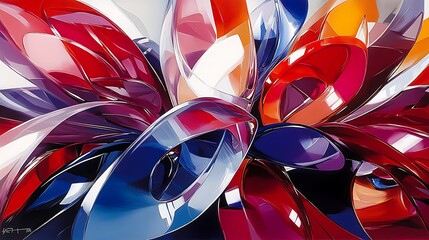 Poster - Vibrant Composition of Geometric Shapes Featuring Bright Colors and Intricate Designs for Artistic and Modern Decor