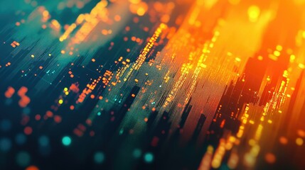 Poster - Abstract Digital Background with Glowing Lines and Colorful Dots Displaying a Modern Texture Ideal for Technology Themes and Creative Projects