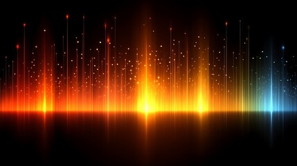 Poster - Abstract Representations of Colorful Binary Code Cascading Light Patterns with Digital Aesthetic for Use in Technology or Creative Projects