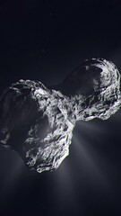 Wall Mural - Vertical Shot of Comet 67P Churyumov–Gerasimenko the Focus of the Rosetta Space Probe Mission