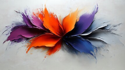 Poster - Abstract Floral Explosion of Color with Vibrant Blades Petals in a Dynamic Palette Creating a Striking Visual Experience for Art Enthusiasts and Designers