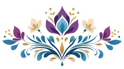 Poster - Intricate Mandala Design Infused with Rainbow Colors, Featuring Floral Elements and Curved Patterns for Vibrant Aesthetic Appeal