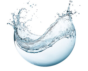 Aufkleber - High-Quality PNG of Water splash flowing out from hemisphere shape Isolated on White Background – High Resolution