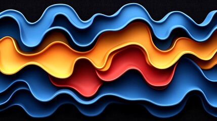 Poster - Dynamic Geometric Patterns in Bold Colors Expressing Fluidity and Motion with Vibrant Hues Creating an Engaging Visual Experience