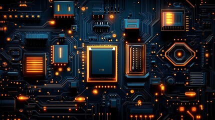 Poster - Vibrant Fractal Designs That Mimic Electronic Circuit Patterns, Showcasing Intricate Details and Bright Colors for Modern Digital Art Projects