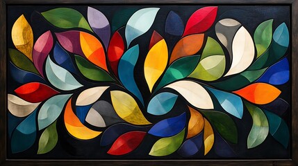 Poster - Vibrant Swirls of Rainbow Colors Blending Together in Abstract Design, Showcasing Curved Shapes and Dynamic Flow, Perfect for Artistic Backgrounds