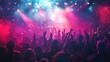 © Arabindu - Celebration atmosphere filled with dancing crowd, colorful lighting, and confetti sparks