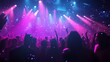 © Arabindu - Nightlife vibes with crowd dancing beneath stunning colorful lights and confetti drops image