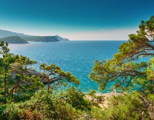 view of the sea from the mountain