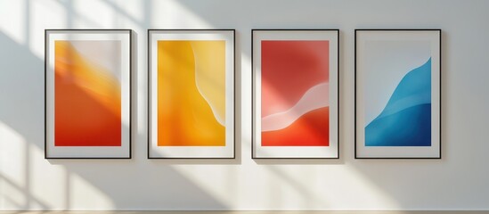 Minimalist set of four poster mockups, ideal for displaying artwork.