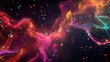 © Generative Media Lab - Abstract cosmic background with glowing particles and colorful lines.