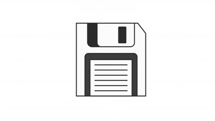 Aufkleber - Animated floppy disk icon in y2k style with glitch effect. Alpha channel