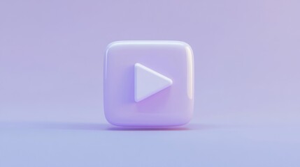 Aufkleber - A glossy play button icon on a soft gradient background, symbolizing video content.