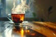 © darshika - Steaming hot tea with a single tea bag