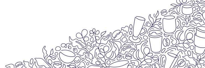 coffee cup beans and leaves tea graphic plantation