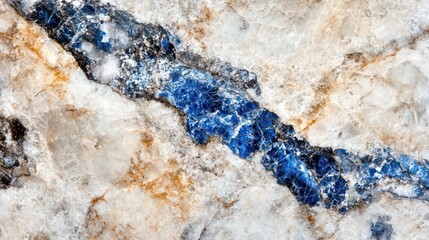 Poster - Blue and White Marble Stone Texture Background