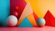 © CryptoCanvas - Vibrant modern abstract composition featuring geometric shapes and colorful spheres against a bold backdrop, inspiring creativity and visual intrigue.