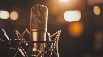 Poster - A close-up of a microphone, highlighting its design and purpose for audio recording.