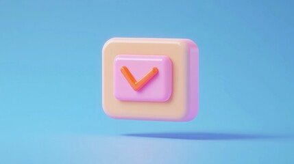 Poster - A stylized button with a checkmark, symbolizing confirmation or completion.