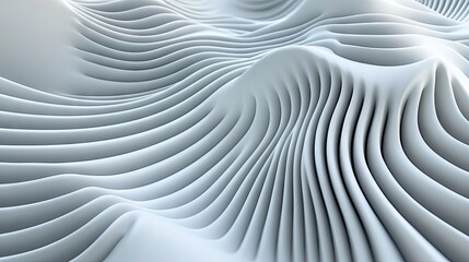 Aufkleber - Abstract wave pattern in soft white, creating a serene and minimalistic atmosphere.