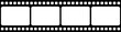 © Bogdan - Film strip isolated vector icon. Retro picture with film strip icon. Film strip roll. Video tape photo film strip frame vector on transparent