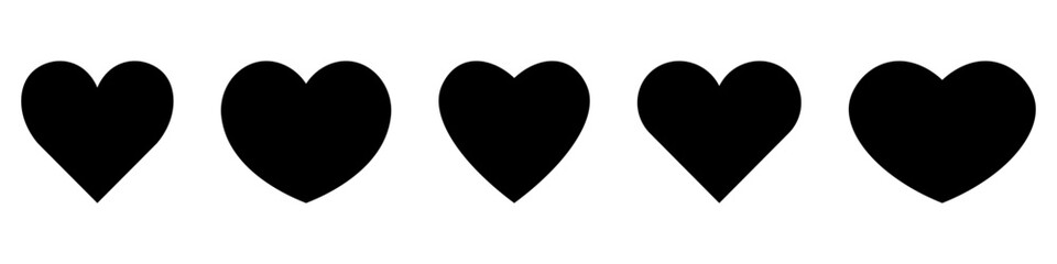 Red heart icon set